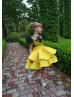 Yellow And Black Unique Flower Girl Dress